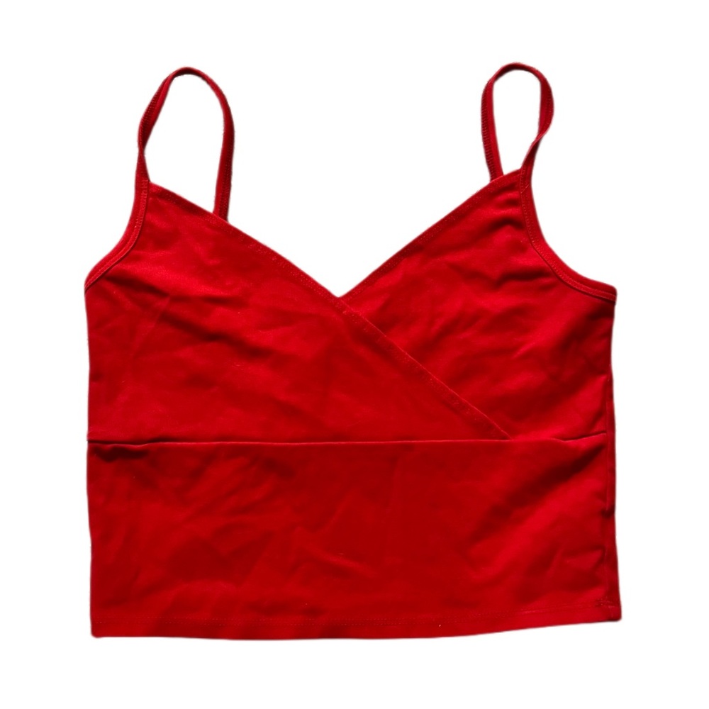 Red cropped top